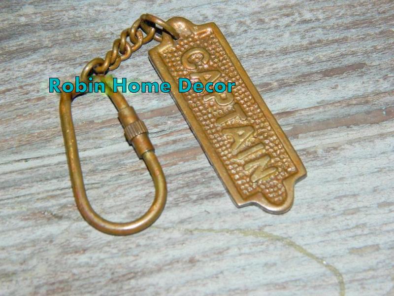 BEAUTIFUL SOLID BRASS CAPTAIN SIGN KEY CHAIN & ANTIQUE FINISH